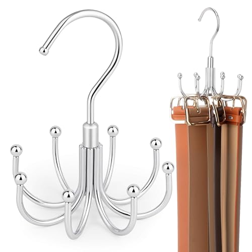 ZEDODIER Belt Organizer for Closet, Heavy-Duty Rotating Belt Hanger Rack