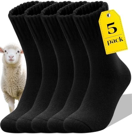 Yeblues Thermosocken Herren 5 Paar,Dicke Wintersocken Warme Merino Socken | Atmungsaktiv Winter Wollsocken Thermo Socken Männer für Outdoor Wandersocken Skisocken