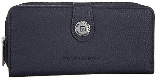Stone Mountain Ludlow Navy SLG Zip Around Leather Clutch Wallet