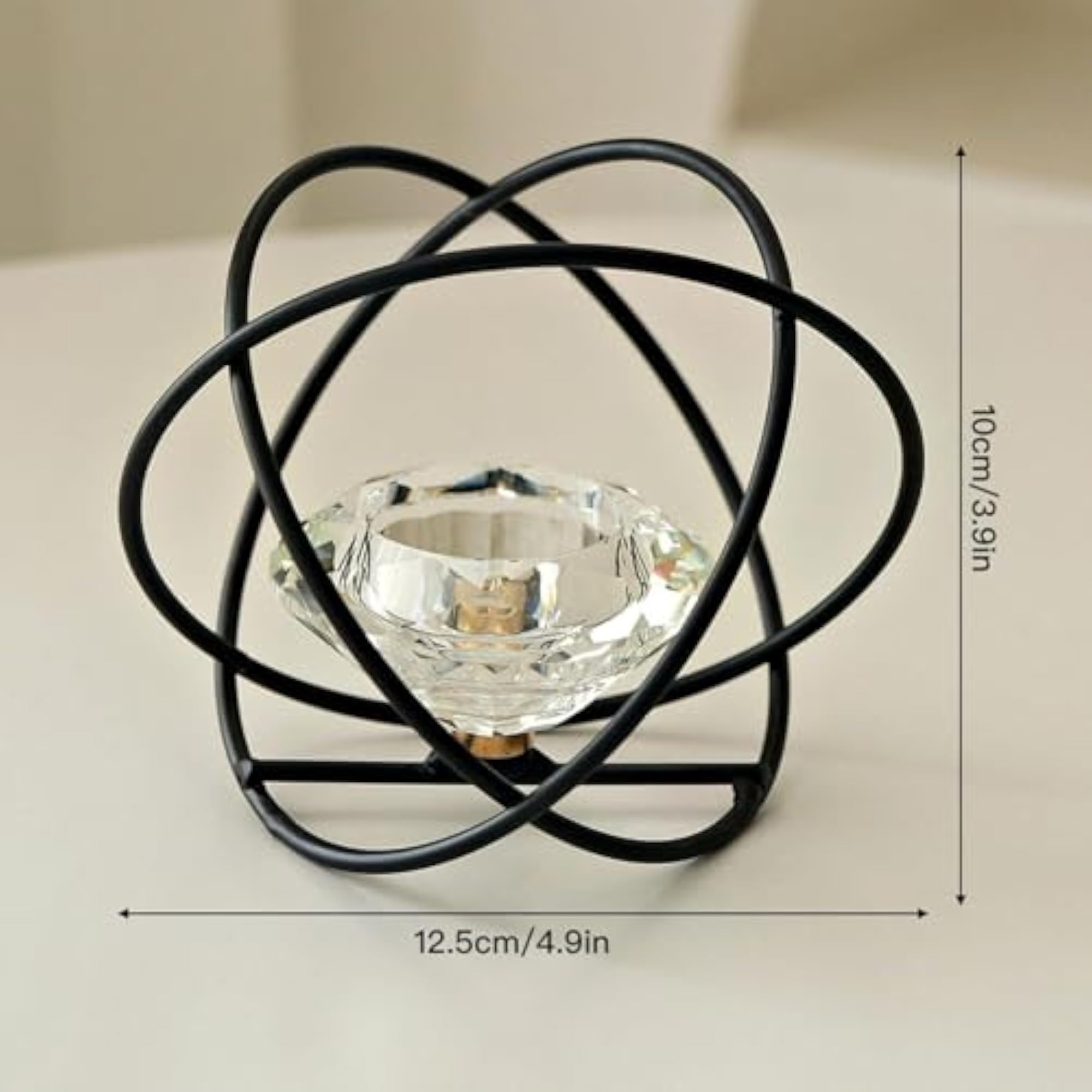 Modern Black Tea Light Candle Stand, Elegant Decor