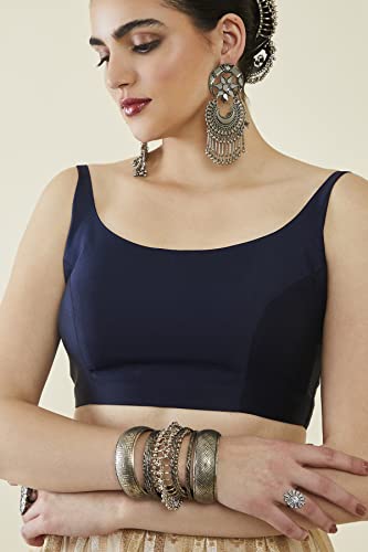 Image of Soch Womens Taffeta Solid Sleeveless Padded Blouse