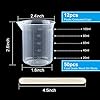 Coopay 12 Pack 100ml/3.4oz Plastic Beakers Epoxy Mixing Cups, Plastic Graduated Cups Clear Multipurpose Measuring Cups with 50 Pack Wooden Stirring Sticks for Resin, Epoxy, Stain, Mixing Paint #1