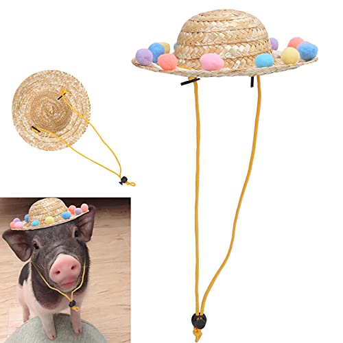 Pssopp Cool Dog Cat Sombrero Hat Funny Dog Sombrero Cat Costume Straw Hat Sun Cap for Small Animals(S) - Image 2