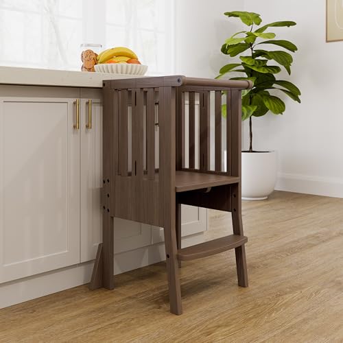 Image of Storkcraft Toddler Standing Tower Kitchen Step Stool, Hazelnut