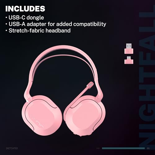 Image of JLab Nightfall Wireless Gaming Headset, Bluetooth 5.3, Pink