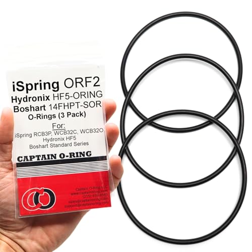 Captain O-Ring – Replacement ORF2 / HF5-ORING / 14FHPT-SOR O-Rings for iSpring RCB3P, WCB32C, WCB32O, Hydronix HF5, and Boshart Standard Water Filter (3 Pack)