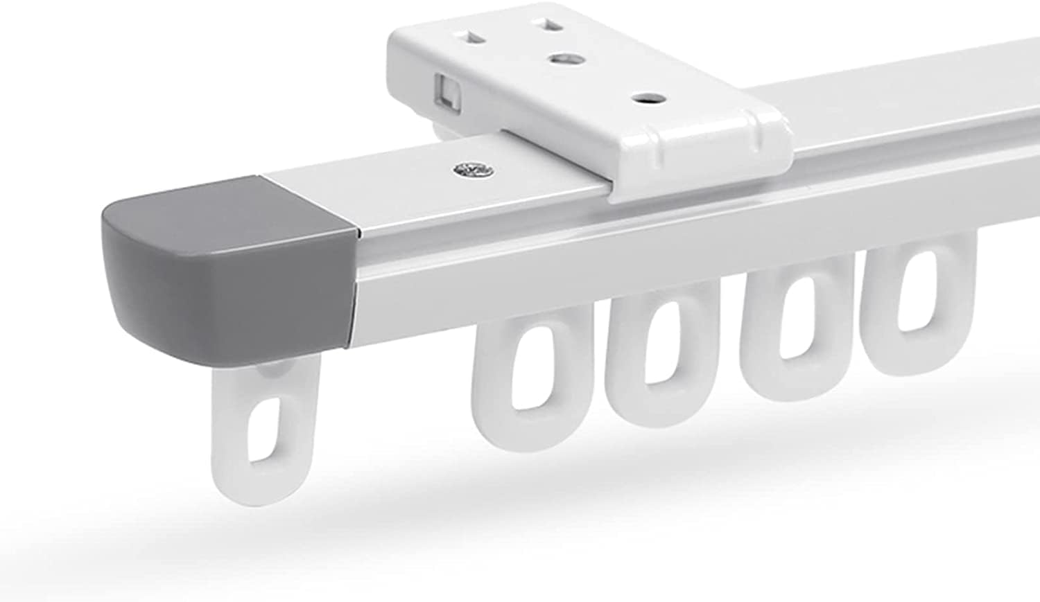 Shower Curtain Track Living Room Retractable Curtain Track System Ceiling Mount, White Room Divider Curtain Rod Extra Long for Heavy Curtains, Curtain Hangers with Hook for Shower/Bathroom ( Size : 1.