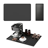 Unterlage Kaffeemaschine, 60x40 cm Silikonmatte Kaffeemaschine, 2 en 1 Kaffeematte, Barista Matte, mit Abnehmbarer Abtropfmatte Kaffeemaschin, Leicht zu Reinigen, für Kaffeemaschin, Küche, Geschirr