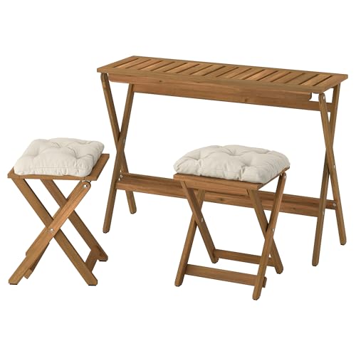 Table NÄMMARÖ pliable avec tabourets pour repas sur balcon