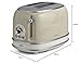 Ariete 0155/13 Retro Style 2 Slice Toaster, 6 Browning Levels and Removable Crumb Tray, 3 Functions Including Cancel, Defrost and Reheat, Non-Slip Feet, Vintage Design, Beige
