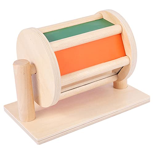 SoeHong Tambor giratorio, Montessori Sensorial Spinning Drum Instrumento educativo de madera para bebés, juguetes para bebés de 6 a 12 meses de 1 año