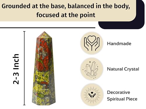 Image of Crystal Heaven Certified Dragon Bloodstone Tower Obelisk Point For Chakra, Healing And Balancing - Aaa Grade Original Certified Gemstone Agate For Reiki Meditation Yoga Spiritual (2-3 Inches)
