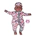 Bnineteenteam Bambola Africana Appena Nata, Giocattolo per Bambole per Neonati da 16 Pollici con Fascia per Vestiti Realistica Bambola per Bambini Carina Regalo di Compleanno per Bambini