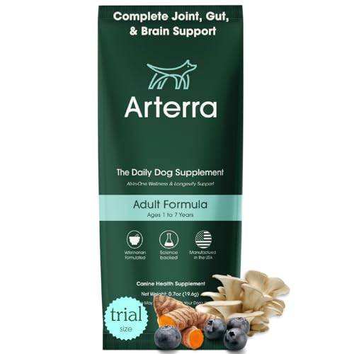 Longevity Multivitamin for Adult Dogs – 46 Ingredients for Gut, Immune & Brain Health – Daily Supplement & Food Topper for Whole Body Wellness | Sample Size