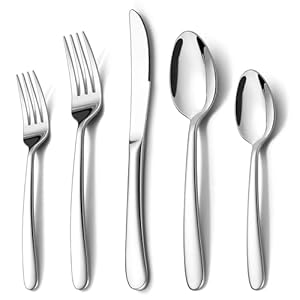 60 Piece Heavy Duty Silverware Cutlery Set for 12 Stainless Steel Flatware Set
