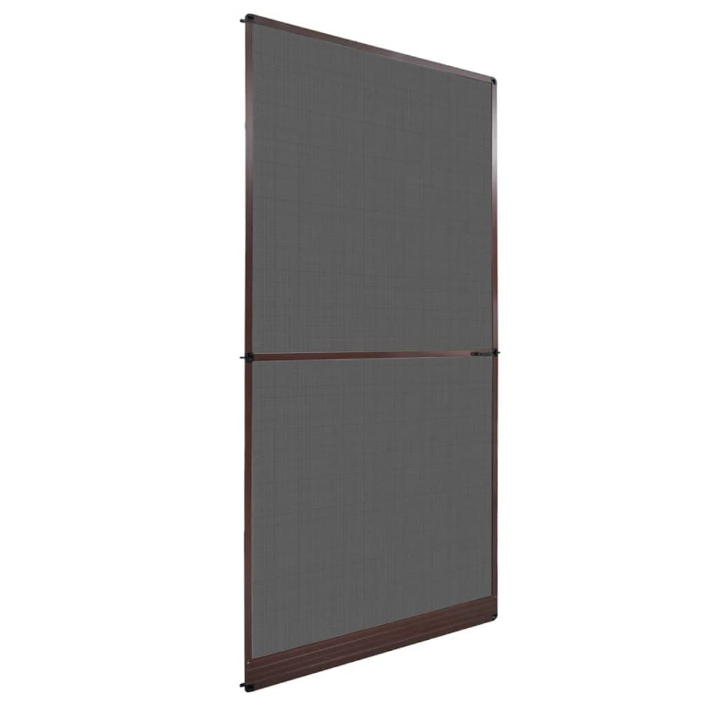 vidaXL Adjustable Brown Hinged Insect Screen for Doors with Aluminum Frame and UV-Resistant Fiberglass Mesh 47.2" x 94.5"