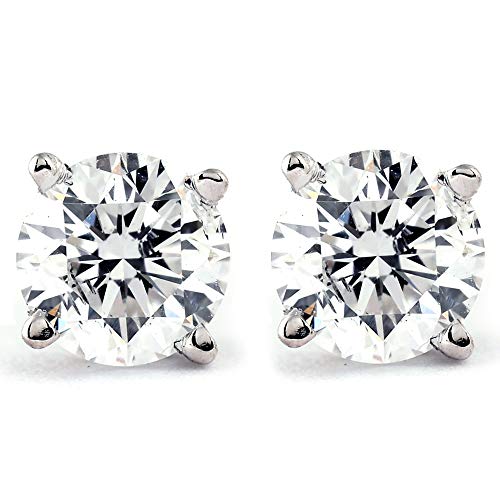 Pompeii 1.00Ct Round Brilliant Cut Natural Diamond Stud Earrings in