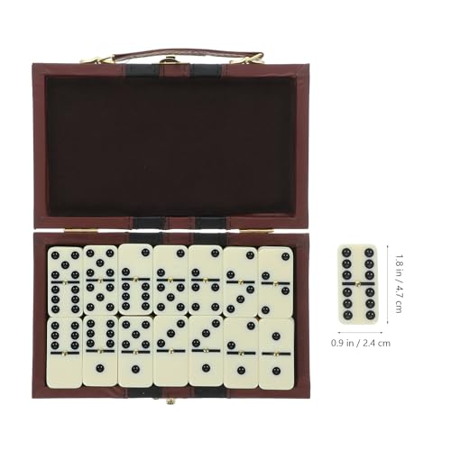 Milisten Dominoes Entertainment Toy Classic Dominos Game SET BUILDING DOMINOES BLOCK TOYS Professional Tournament Domino Holiday Party Entertainment Game with Wooden Box Retro Dominoes Game