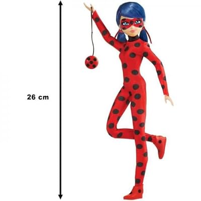 Miraculous Ladybug and Cat Noir Toys Ladybug Fashion Doll | Articulated 26cm Doll with Accessories and Kwami | Marinette Superhero Figurine | Bandai Dolls Range