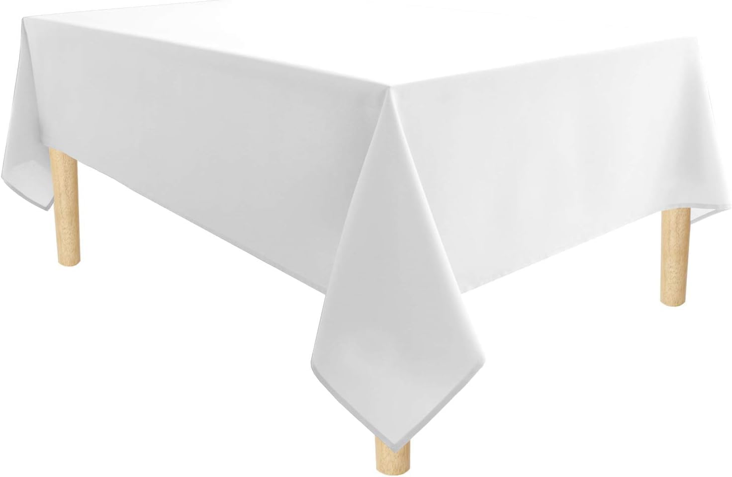 100% Cotton Lightweight Tablecloth for Kitchen and Home Table Rectangle Easy Care Washable Tablecloth Decorative Tablecloth (60-Inch x 120-Inch, White)- Machine Washable.