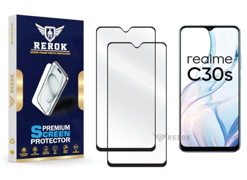 Image of Gorilla Tempered Glass Screen Protector Compatible with Realme C30s [Pack of 2] | Edge-to-Edge, Bubble-Free, Case Friendly, Easy Installation Kit