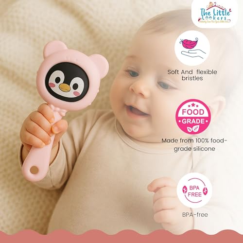 Image of THE LITTLE LOOKERS Teether for Baby | Musical Rattle Teethers for 3 to 24 Months | Silicone Rattle Teether | BPA-Free for Easy Teething | Jhunjuna, Baby Feeding Toys (Pink)
