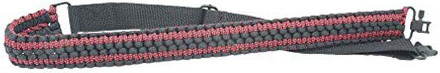 Traditional Sling 2 Points 550 Paracord, Adjustable w/Swivels and Bow Archery Wrist Sling - 100% Full Grain Leather 550 Paracord Thin Red Line