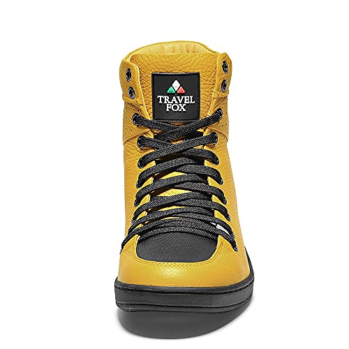 TRAVEL FOX Unisex Classic 900 Nappa Leather Round Toe Lace-Up High-Top Sneakers3