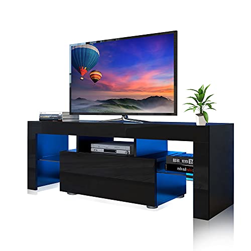 TV Stand LED TV Cabinet Entertainment Center TV Stand for 55 inch TV Modern TV Stand Black tv Stand Entertainment Center Bracket55/65Inch Entertainment Center for Living Room