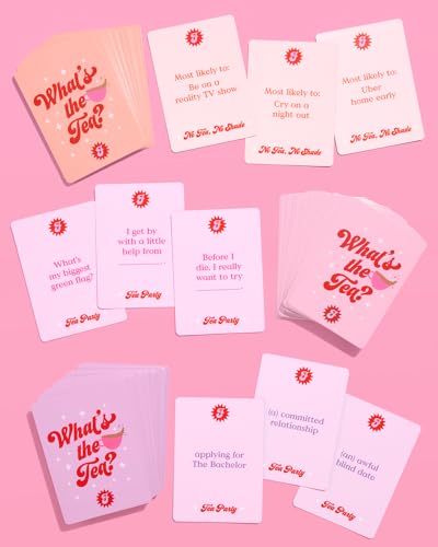 xo, Fetti What's The Tea? Playing Card Game | Bachelorette Party Activity, Cute Birthday Event, Adult Girl's Night Spill The Tea Fun, Group Bach Decor, Funny Party Supplies