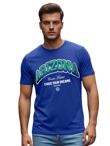 Image of Veirdo Regular Fit Half Sleeves Round Neck Typographic Printed Pure Cotton T-Shirt for Men (Available Colors: Black, Navy, Swan White, & White) (Sizes: S to 2XL)