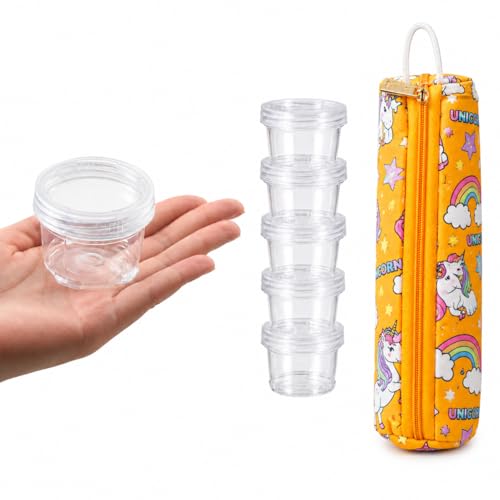 Image of FreshDcart 5 Pieces Seasoning Box Clear Spice Bottle Set with Stackable Spice Holder & Spice Jars Rack for Kitchen Storage, Travel, Picnic, Camping, Dining & Bar Use