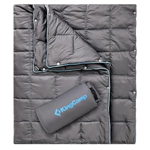 KingCamp Leichte Campingdecke mit Packsack Grau