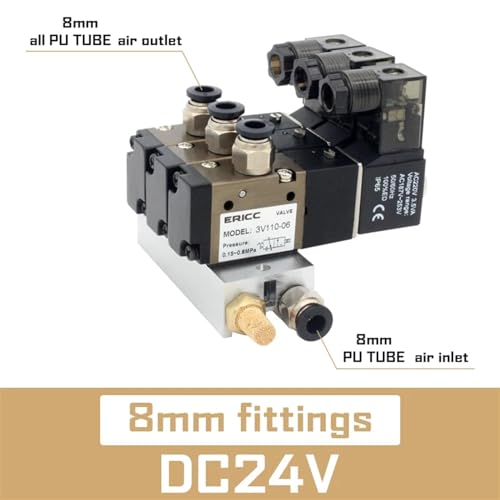 Électrovanne 3 ports de précision pour collecteur 8 stations DC24V - 3