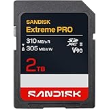 SANDISK Extreme PRO SD UHS-II V90 Karte mit 2 TB (Lesegeschwindigkeiten von bis zu 310 MB/s, Schreibgeschwindigkeiten von bis zu 305 MB/s, kompatibel mit DSLR-Kameras und spiegellosen Kameras)