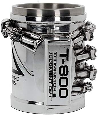 Nemesis Now B4656N9 Terminator 2 Tankard 17cm, Resin w/Stainless Steel Insert, Silver