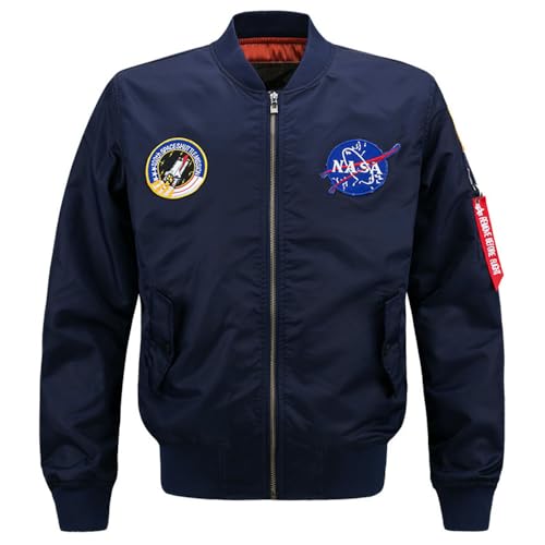Blouson aviateur nylon homme ajusté brodé de printemps