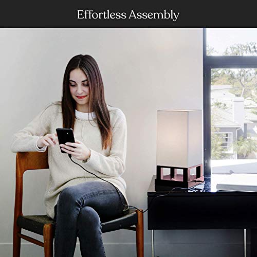 Brightech Maxwell Floor & Table Lamp Set Of 2 - Asian Modern Floor Lamp And Table Lamp Bundle - Nightstand Lamp With Wireless Charging, Charging Ports & Outlets - Lamps For Bedrooms Set Of 2 - Brown #TOP5