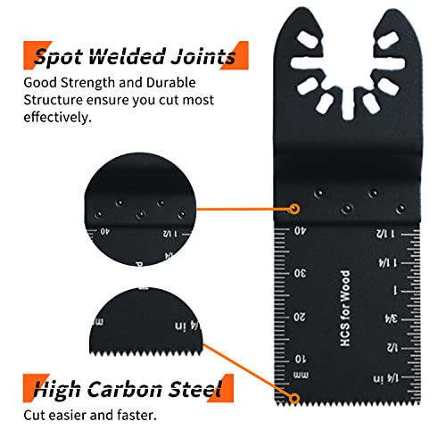 Sawblaz 50Pcs Oscillating Saw Blades Universal Multitool Blades Kit For Plastic And Wood, Quick Release Oscillating Tool Blades Compatible With Dewalt Milwaukee Rockwell Ryobi Craftsman Porter Cable #TOP3