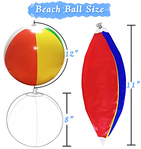 Umuaccan Beach Ball 12 Pack -12" Beach Balls For Kids - Beach Toys For Kids & Toddlers , Pool Games, Pool Toy - Bulk Hawaiian Tropical Theme Party Decorations Favors Supplies #TOP1