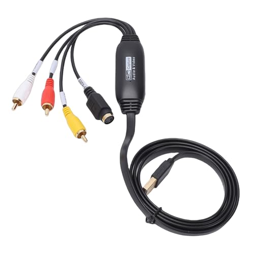 Luocute Convertidor de VHS a Digital, Tarjeta de Captura de Vídeo USB 2.0 con Extractor de Transferencia de, Convierte VHS, VCR, DVD, Hi8 a Digital 1080p, Convertidor de y Vídeo para