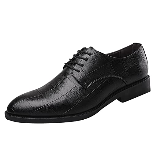 Zapatos de cuero para hombres elegantes con un cómodo diseño a cuadros para el trabajo diario