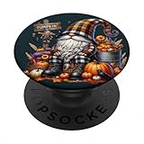 pumpkin garden gnome grandpa graphic for fall cute autumn popsockets popgrip adesivo