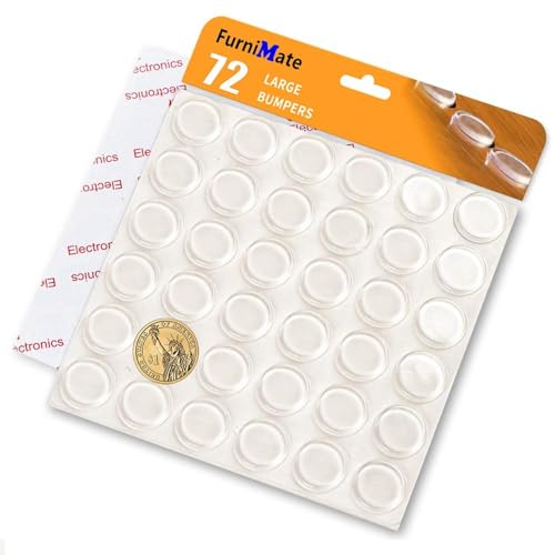 Glass Table Top Anti Slip Pads Self Adhesive- Rubber Feet for Cutting Board Large 72PCS 4/5 inch, Glass Table Top Bumpers