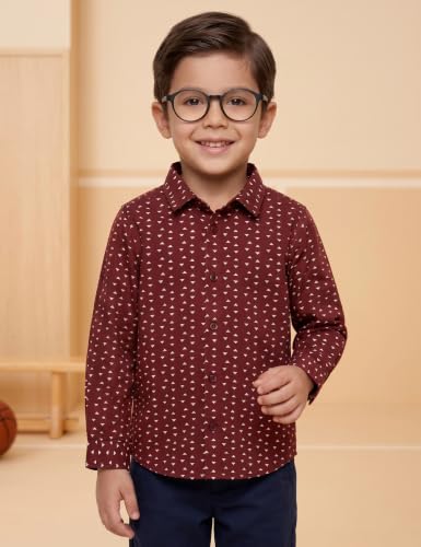 Image of Amazon Brand - Symbol Boys Regular Cotton All Over Printed Full Sleeve Shirt