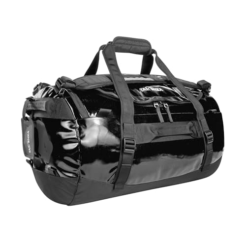 Image of Tatonka Barrel 45L Waterproof Travel Bag with Backpack Function, Large Opening, Padded Base and Lockable Zip, black, 45 L, Durable travel bag with stowable backpack shoulder straps, Black, 45 L,