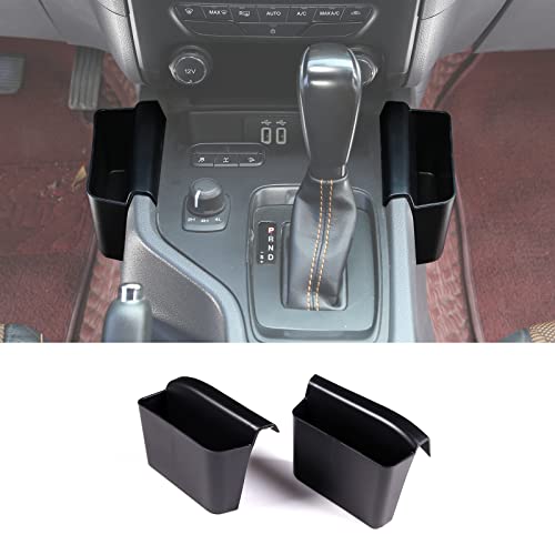 PIUGILH Gear Shifter Console Side Storage Box Transmission Organizer Tray for Ford Ranger 2015-2021, Interior Accessories, Black, 2PCS
