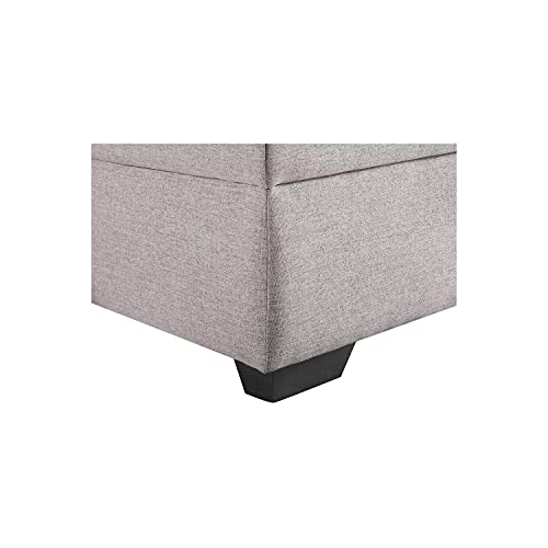 Lilola Home Linen Reversible Sleeper Sectional Sofa With Storage Chaise, Light Gray #TOP5