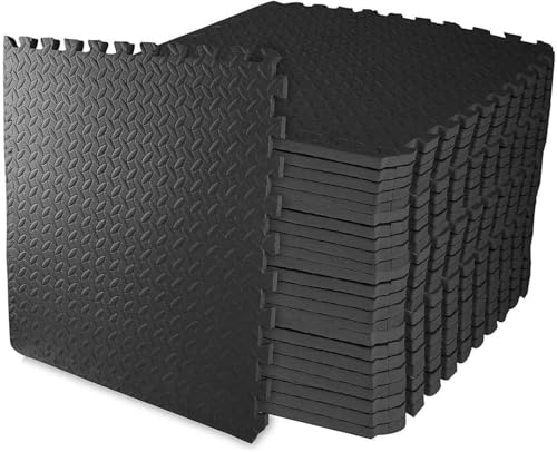 Extra Thick Gym Flooring Tiles - 60 x 60 x 1 cm thick - Interlocking Non-Slip Puzzle Floor Tiles Gym Flooring Yoga Exercise Mats – Thicker than Regular Tiles for Heavy Equipment (4)
