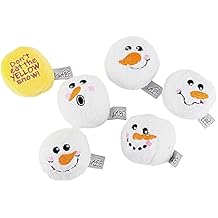 Midlee Snowball Fight Plush Dog Toy - 3"- Indoor Christmas Games for Pets